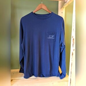 Vintage Vineyard Vines Men's Blue Size Medium Long Sleeve Shirt